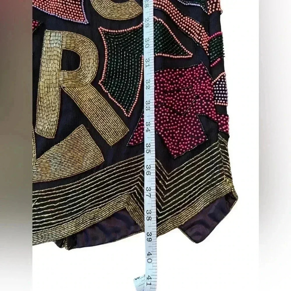 RARE VINTAGE 1980s Lillie Rubin Silk Beaded Cocktail Dress Size Small - Picture 13 of 13